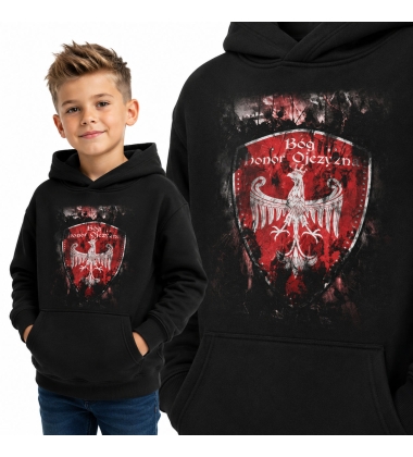 Bluza z kapturem dziecięca Patriotyczna  BÓG HONOR OJCZYZNA